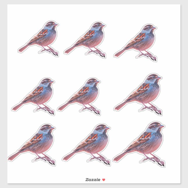 Färgfull Sparrow och Regnbåge Bubble Klistermärken (Ark)