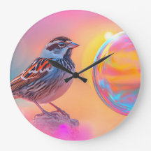 Färgfull Sparrow och Regnbåge Bubble