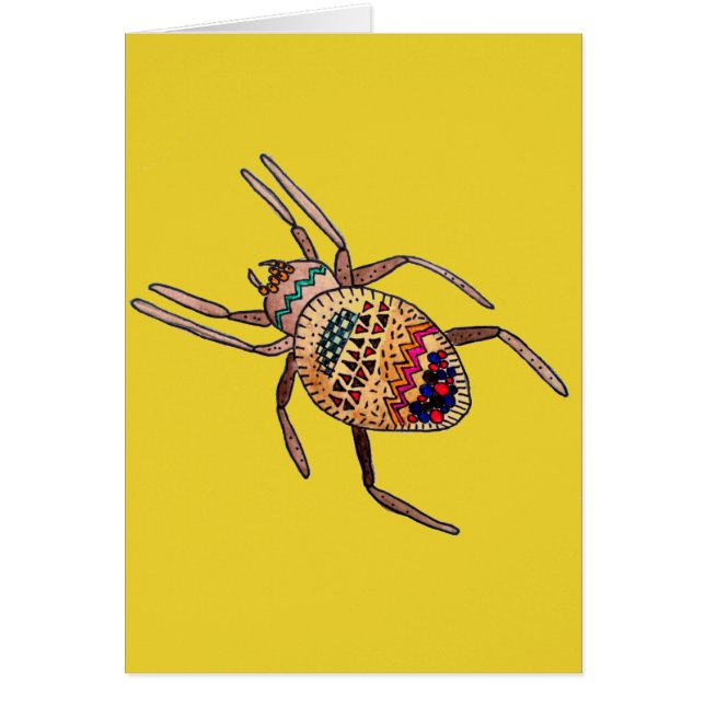 Färgfull spider födelsedag Arachnid art Hälsningskort (Framsidan)