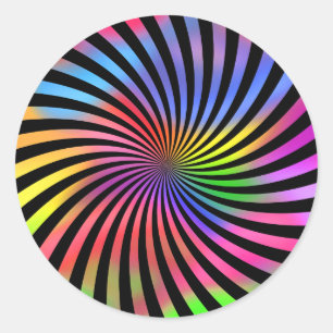 Färgfull Spiral-design: Runt Klistermärke