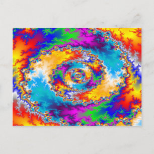 Färgfull Spiral-design: Vykort