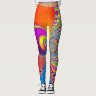 Färgfull Spiral Fractal Leggings