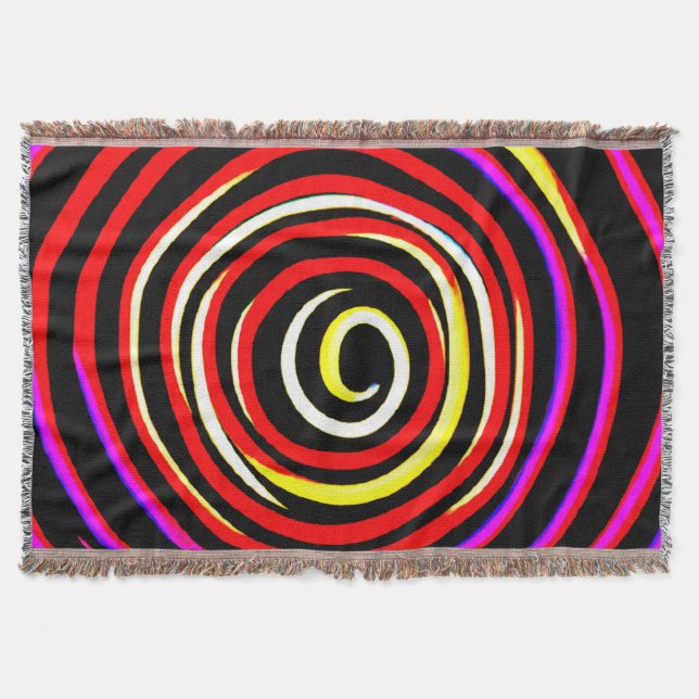 Färgfull Spiral Mönster Filt (Framsidan)