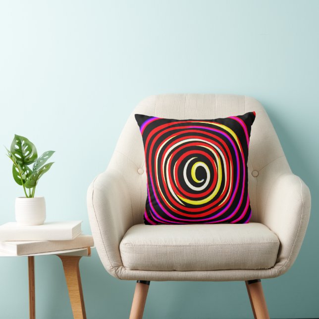 Färgfull Spiral Mönster Kudde (Stol)