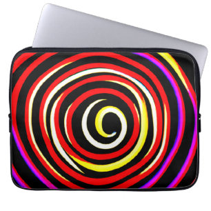 Färgfull Spiral Mönster Laptop Fodral