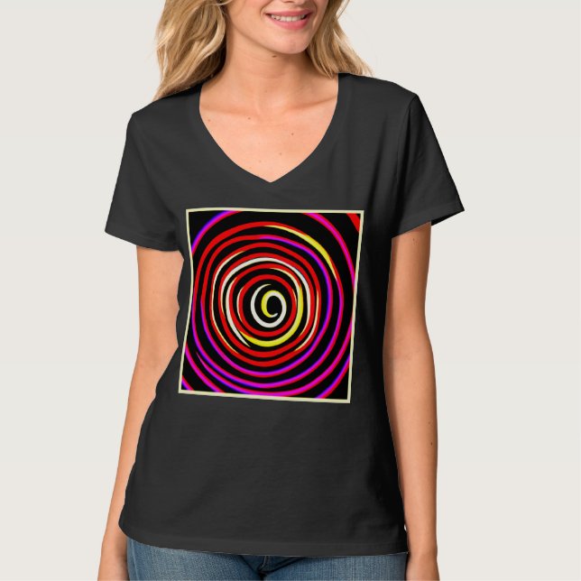 Färgfull Spiral Mönster T Shirt (Framsida)