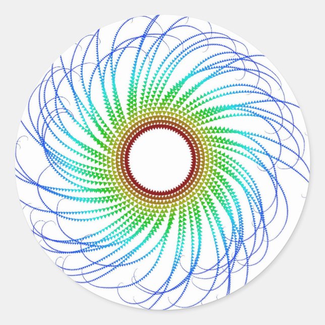 Färgfull Spiral Runt Klistermärke (Framsida)