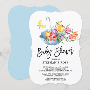 Färgfull Springtime Tulip BabyShower-inbjudan Inbjudningar