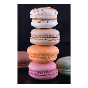 Färgfull stack med Fransk Macarons Fototryck