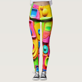 Färgfull Stänk-skulptur: Cartoonish Art Stil Leggings