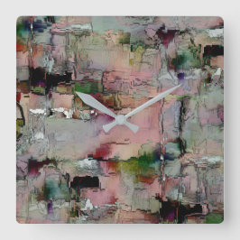 Färgfull sten dominerade lax till grönaktigt grått fyrkantig klocka