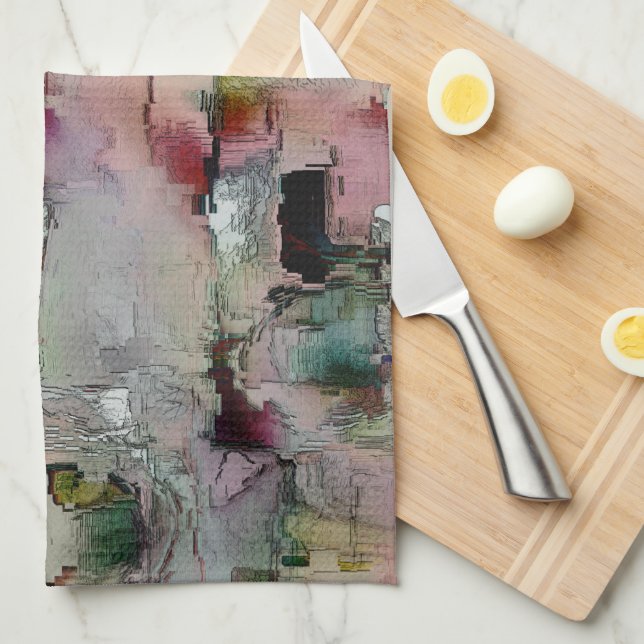 Färgfull sten dominerade lax till grönaktigt grått kökshandduk (Vikt i Fjärdedel)