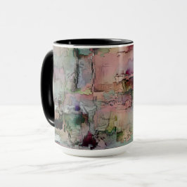 Färgfull sten dominerade lax till grönaktigt grått mugg