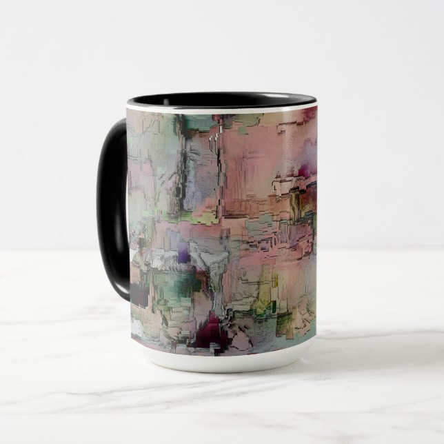 Färgfull sten dominerade lax till grönaktigt grått mugg (Framsida vänster)