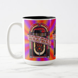 Färgfull Sten & Roll Juke Box Retro Mugg