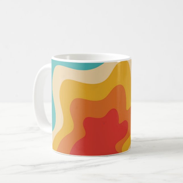 Färgfull stil-strömningsdesign kaffemugg (Framsida vänster)