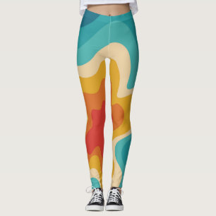 Färgfull stil-strömningsdesign leggings