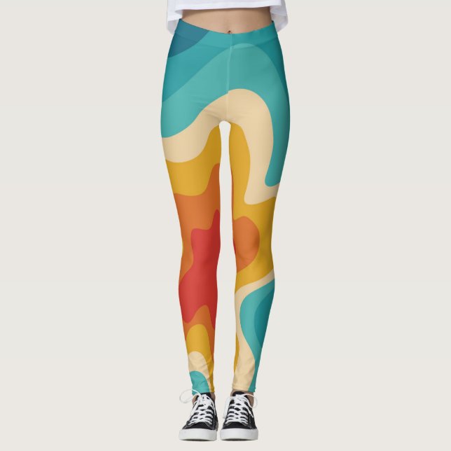 Färgfull stil-strömningsdesign leggings (Framsida)