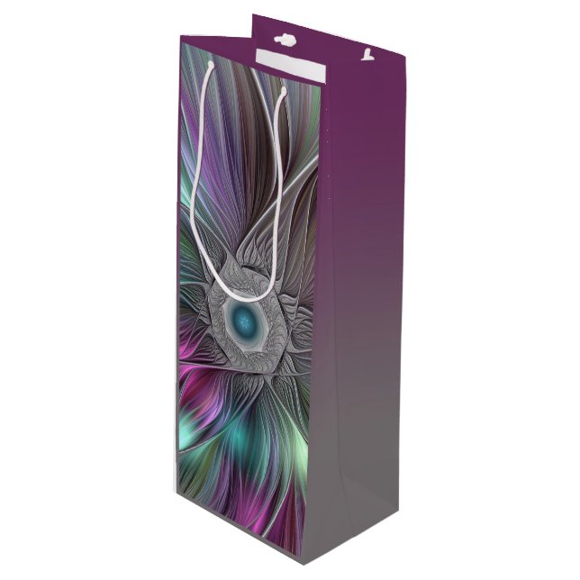 Färgfull stor blomma Abstrakt Trippy Fractal Art (Framsidan Vinklad)
