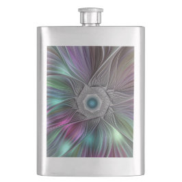Färgfull stor blomma Abstrakt Trippy Fractal Art Fickplunta