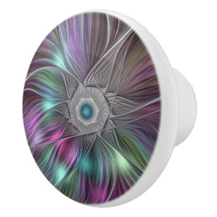 Färgfull stor blomma Abstrakt Trippy Fractal Art Knopp