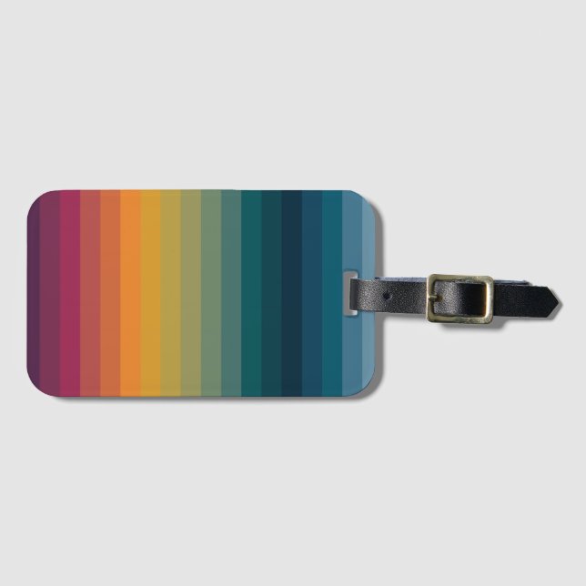 Färgfull stripe 70-80-tal Retro Rainbow Rand Bagagebricka (Framsida horisontal)