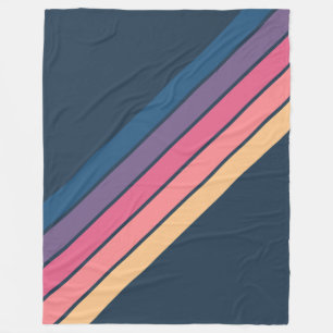 Färgfull stripe 70s 80s klassisk Retro Rand Fleecefilt