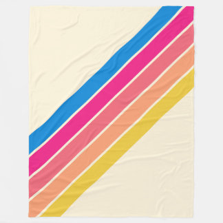 Färgfull stripe 70s 80s klassisk Retro Rand Fleecefilt