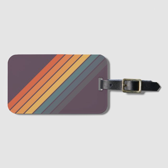 Färgfull stripe 70s 80s Retro Tävla Rand Bagagebricka (Framsida horisontal)