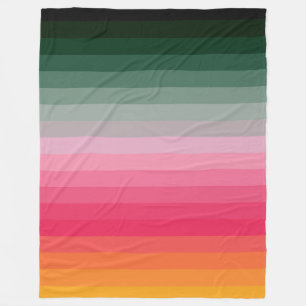 Färgfull stripe 70s 80s Retro Tävla Rand Fleecefilt