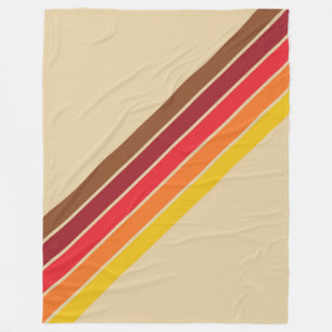 Färgfull stripe 70s 80s Retro Tävla Rand Fleecefilt