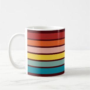 Färgfull stripe 70s 80s Retro Tävla Rand Kaffemugg