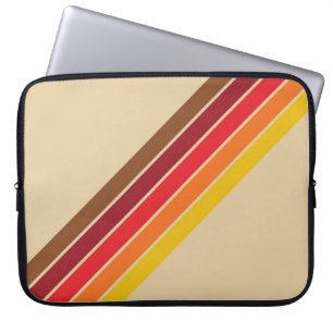 Färgfull stripe 70s 80s Retro Tävla Rand Laptop Fodral