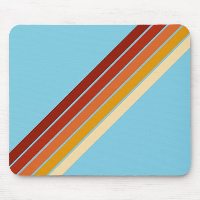 Färgfull stripe 70s 80s Retro Tävla Rand Musmatta (Framsidan)