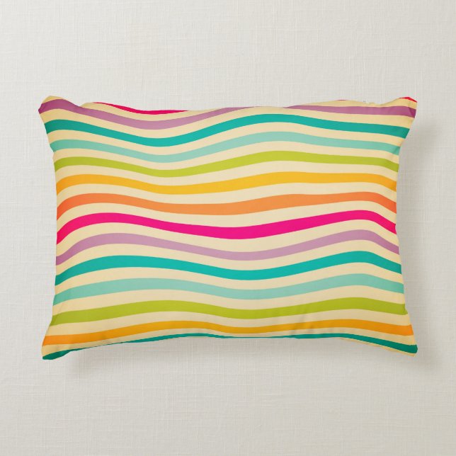 Färgfull, stripe, sömlös Mönster. illustration. b Prydnadskudde (Framsidan)