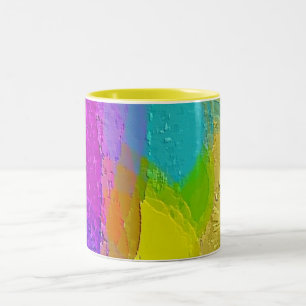 "Färgfull Struktur-blandning" Designer-kaffe Mugg