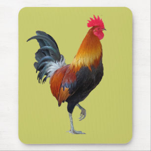Färgfull, strykande Tupp Mousepad Musmatta