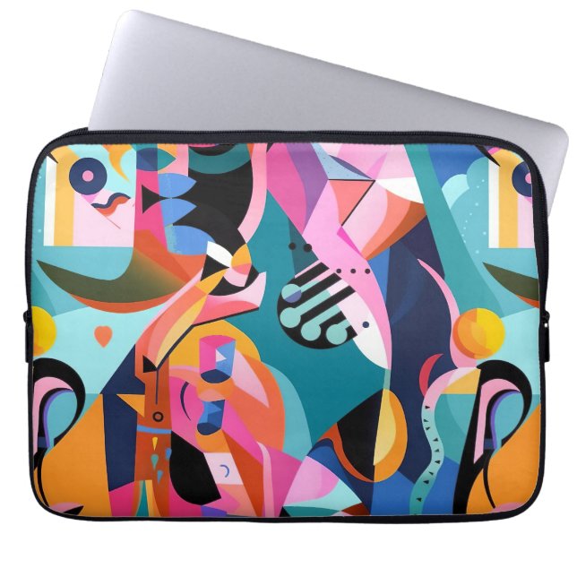 Färgfull Surreal Abstrakt Mönster Laptop Fodral (Framsidan)