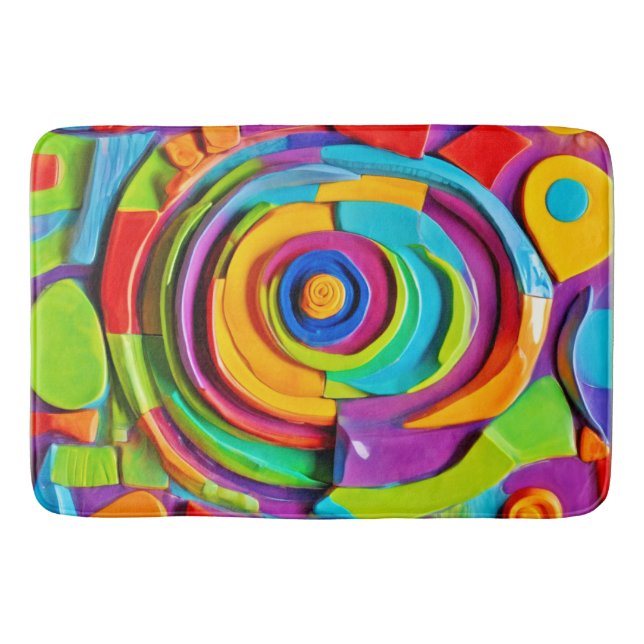 Färgfull Surreal skulpture Play Badrumsmatta (Framsidan)