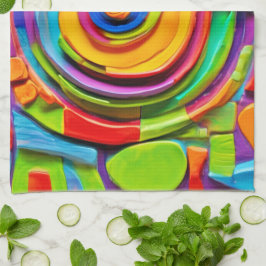 Färgfull Surreal skulpture Play Kökshandduk