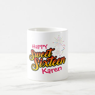 Färgfull Sweet sixteen Kaffemugg
