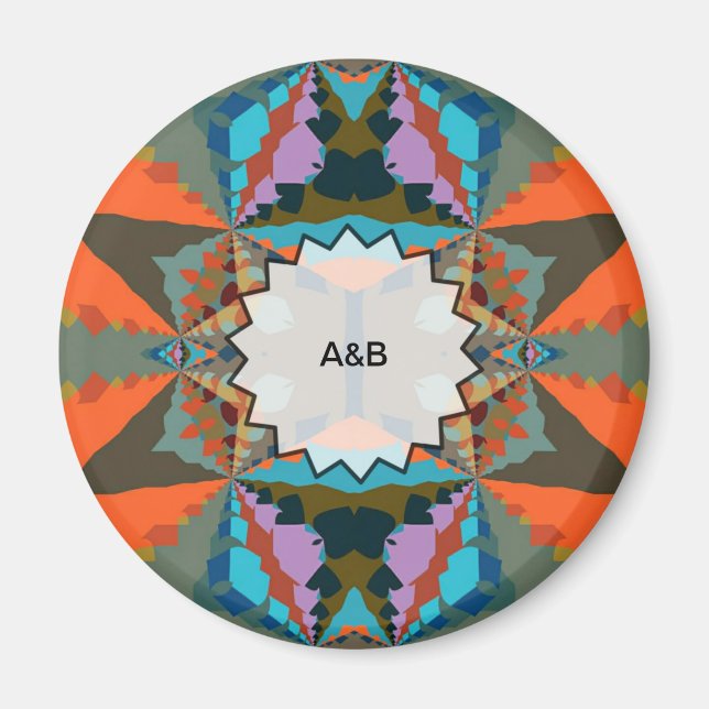 Färgfull syd Western geometrisk Mönster Magnet (Framsidan)