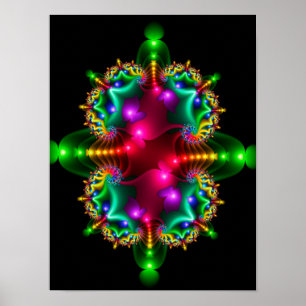 Färgfull symmetrirektangel poster