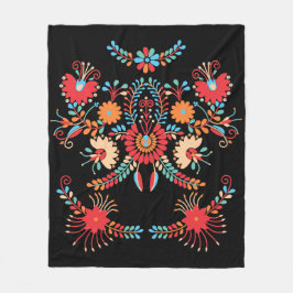 Färgfull symmetrisk design fleecefilt