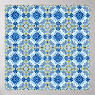 Färgfull symmetrisk sömlös mönster, design i b poster