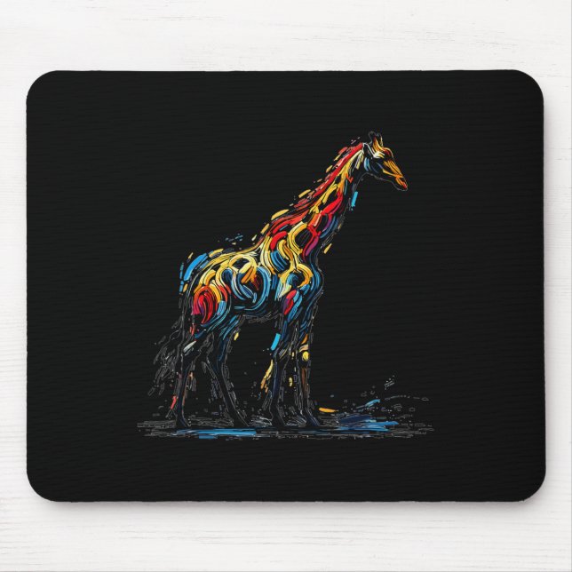 Färgfull syn på Stil, djurfoder, Lover Giraffe Musmatta (Framsidan)