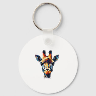 Färgfull syn på Stil, djurfoder, Lover Giraffe Nyckelring