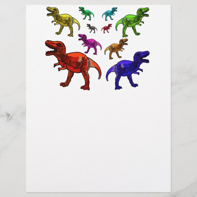 Färgfull T-Rex (Framsida)