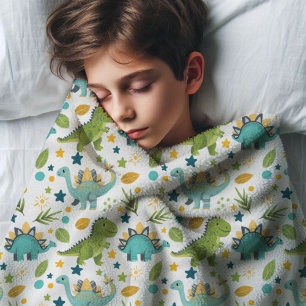 Färgfull T Rex Mönster Namn Dinosaur Fleecefilt