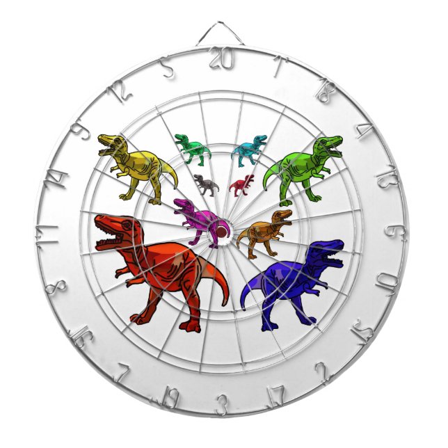 Färgfull T-Rex Piltavla (Framsidan)